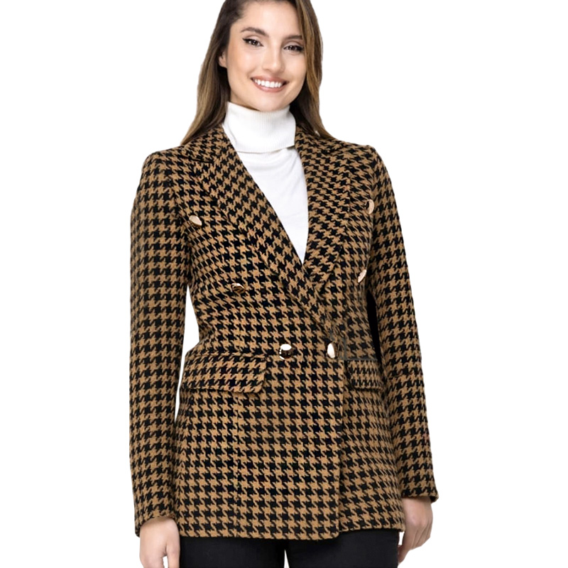 Casaco tweed transpassado pied de poule - Image 2