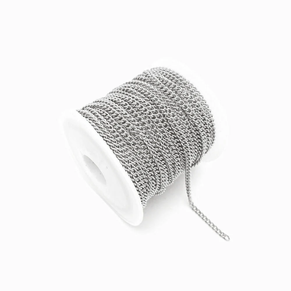 Rolo 5m Corrente Elo Oval Torcido 2.2mm AC2017 - Aço Inox Dourado - Image 3